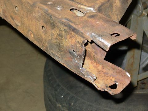 1976 Ford Bronco - It took a few cutoff wheels & some chiselling to get the remains of the bumper off, but it's gone now. Just some torch slag on the RHS oute…