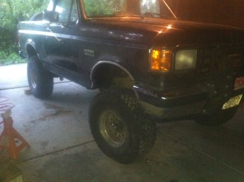 1990 Ford Bronco - This 1990 Ford Bronco is equipped with a lift kit and large off-road tires.