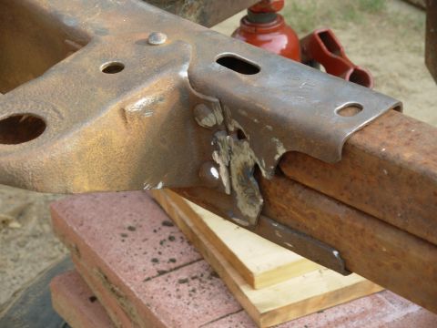 1976 Ford Bronco - Two 2-inch square tubes are a good form to straighten these frame horns, and a good start to a real bumper IF THE IMAGE IS TOO SMALL, click…