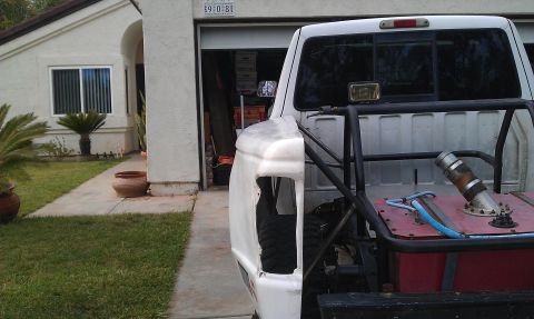 1992 Ford Ranger - This 1992 Ford Ranger shows modifications to its bed, including a custom fuel cell and roll cage.