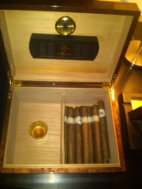 1993 Ford Bronco - A humidor containing cigars and a shot glass, a Savoy humidifier on the lid.