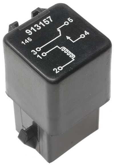 1990 Ford Bronco - A black automotive relay with a printed circuit diagram and part number is shown.
