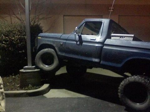 1976 Ford F-100 - flexin it on a pole