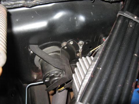 1968 Shelby GT500 - Blower motor assembly with associated ducting and wiring visible in engine bay.