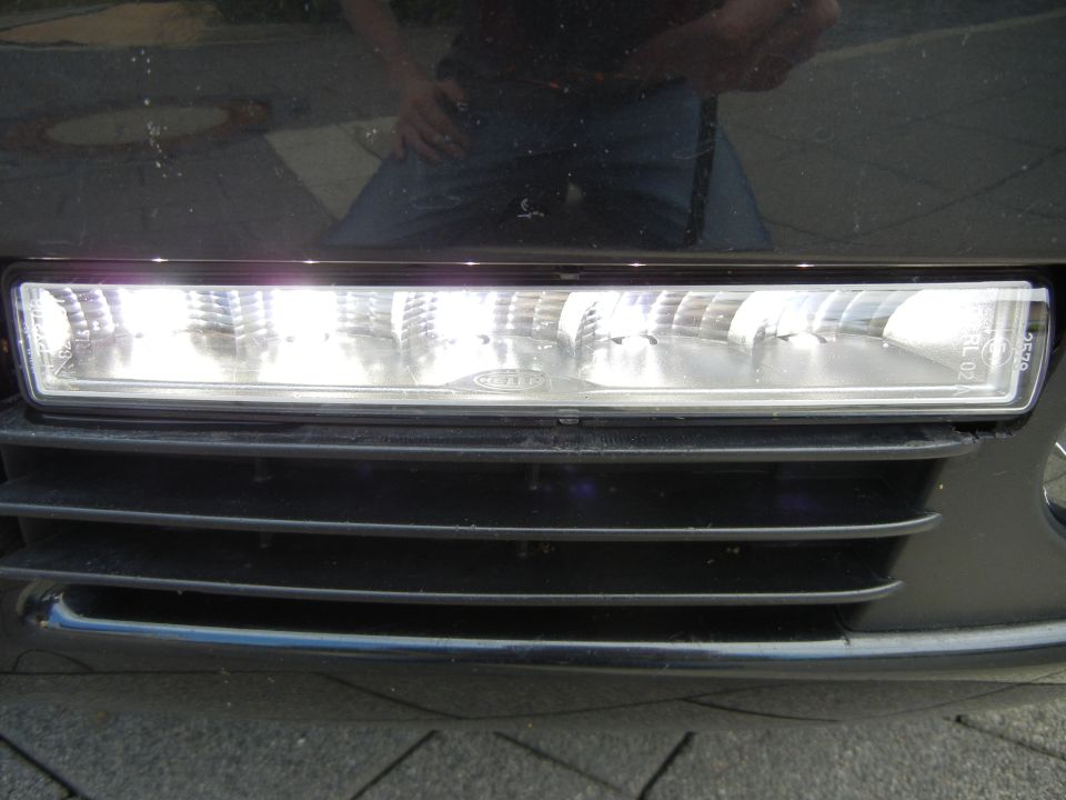 Front bumper fog light with Cella branding and horizontal grille slats