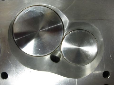 1972 Ford Ranchero - this is the 40.5cc shallow chamber. dropping the chamber lower into the cylinder, creates a longer intake port but at the stock location, i…