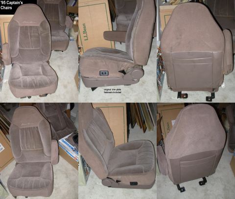 1983 Ford Bronco - SOLD '95 Eddie Bauer Mocha Cloth Captain's Chairs IF THE IMAGE IS TOO SMALL, click it. After uploading the photo, I noticed the driver's ch…
