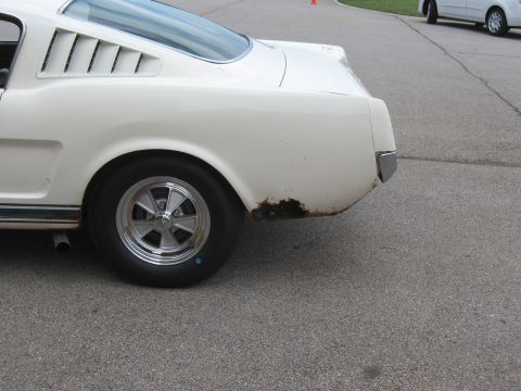 1968 Shelby GT500 - Rust is visible on the rear quarter panel of this 1966 Ford Mustang coupe.