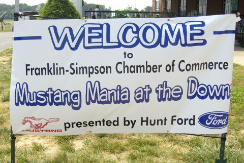 2007 Ford Mustang - Photograph of a welcome banner for the Franklin-Simpson Chamber Mustang Mania event.