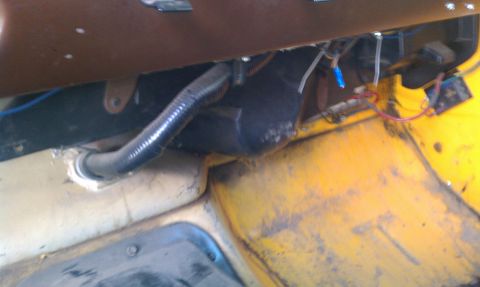 1978 Ford Bronco - Interior view of vehicle with exposed wiring and ductwork visible.