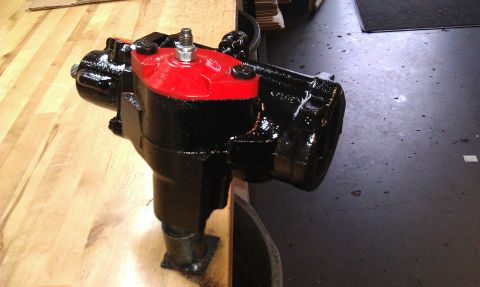 1990 Ford Bronco - Close-up of a refurbished steering gear box, likely for an older vehicle.