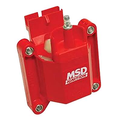 1990 Ford Bronco - A red MSD ignition coil with visible text "MSD IGNITION" is shown against a white background.