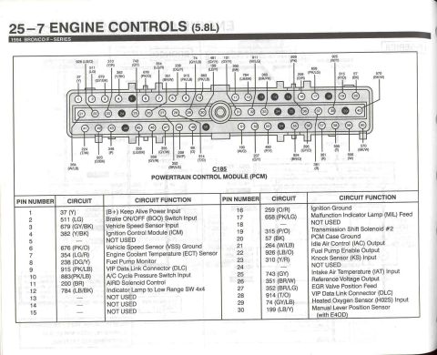 1996 Ford Bronco - 5.8 Engine Controls - 7