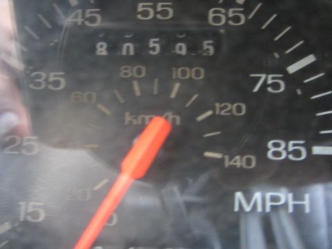 1985 Ford Mustang - The odometer reads 80054.5 miles on this vehicle's dashboard.