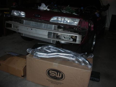 1992 Ford Crown Victoria - New exhaust headers are ready to be installed on the car.