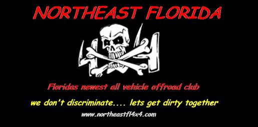 Logo for Northeast Florida offroad club with skull and crossbones