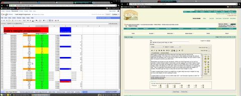 1979 Ford F-150 - A screenshot shows a weight tracking spreadsheet and a forum discussion thread.