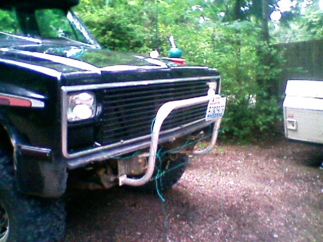 1983 Chevrolet C/K Pickup front bumper with chrome guard and license plate