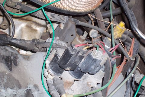 1988 Ford Bronco - Engine wiring harness detail with various connectors and wires visible.