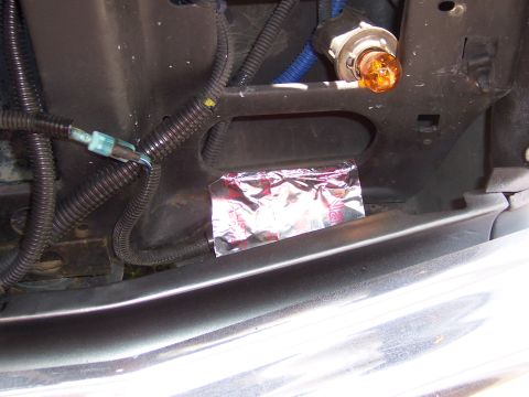 1983 Ford Bronco - to prevent any possible windchill problems, I made a bridge over the sensor with a piece fo metal duct tape. The position alone should acco…