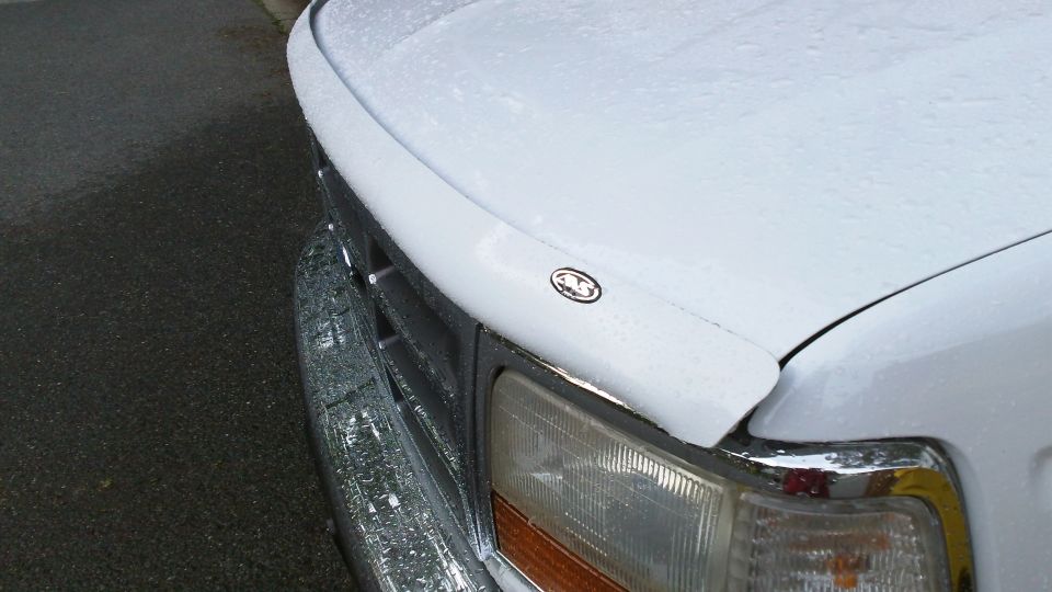 1996 Ford Bronco hood with bug deflector and chrome grille detail