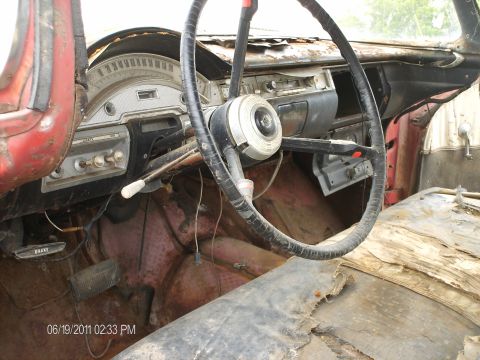1958 Ford Fairlane - Interior view of a 1958 Ford Fairlane, showing the dashboard and steering wheel.