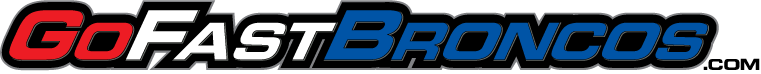 GoFastBroncos logo with red and blue text