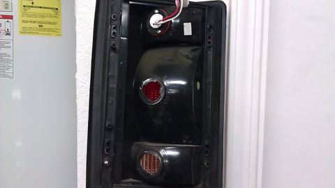 2000 Ford Excursion - Excursions and some E series vans have a third (top) unused reflector. Drilled a 1\\" hole and two screw mount holes and mounted a Whe…