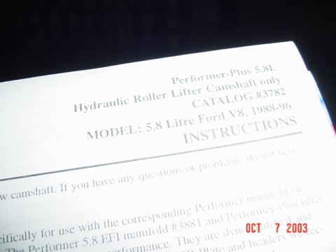 1989 Ford Bronco - The description of the cam