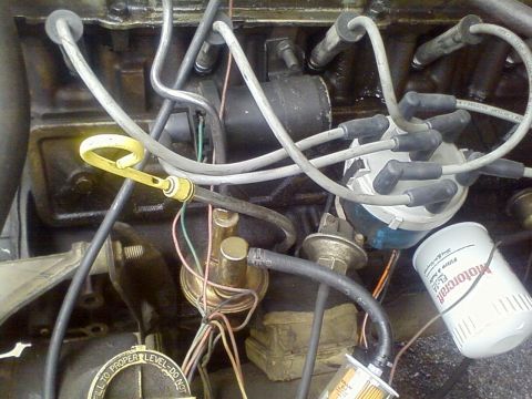 1981 Ford Bronco - No idea what's wrong with this dipstick, but under no circumstances does it ever touch oil. I even bought an aftermarket super long dip sti…
