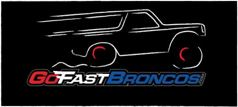 1996 Ford Bronco - Outline of a Ford Bronco with "GoFastBroncos.com" text, suggesting a logo or graphic.