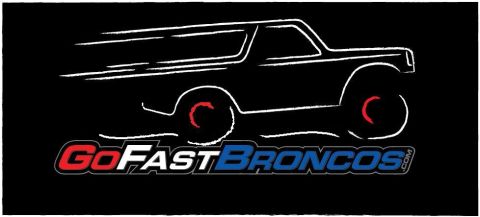 1996 Ford Bronco - Line art logo for GoFastBroncos.com a Bronco silhouette.