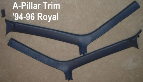 1983 Ford Bronco - Lapis/Royal Blue '94-96 A-Pillar Covers Note damaged L lower screw hole.
