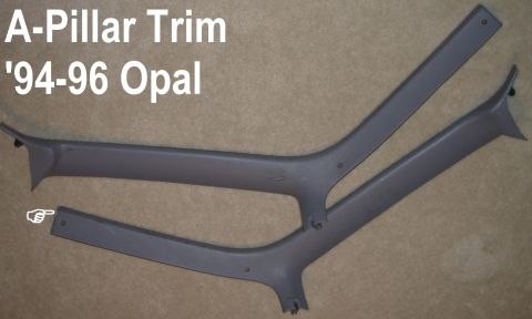 1983 Ford Bronco - Opal (light gray) '94-96 A-Pillar Covers Note chip. All the smudges have been washed off.