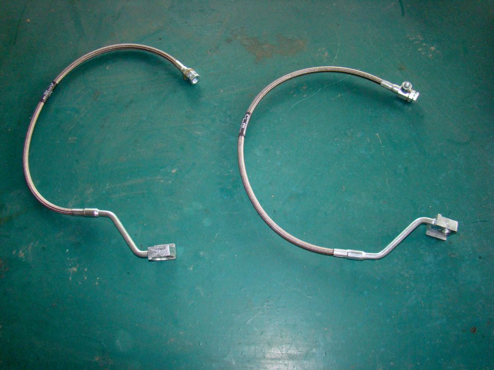 Stainless braided front brake lines, which ended up being the limiting factor on my front flex. these will be replaced soon with a single center drop line.