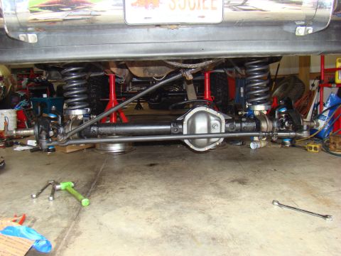 1995 Ford F-150 - axle attached to springs...clear progress at this point!