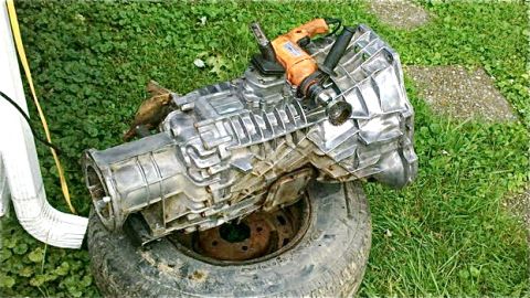 1995 Ford F-150 - during the clean up process. at this point i had used 4 cans of degreaser, 3 cans of brake kleen, and blown through 2 wire wheels. fun time…