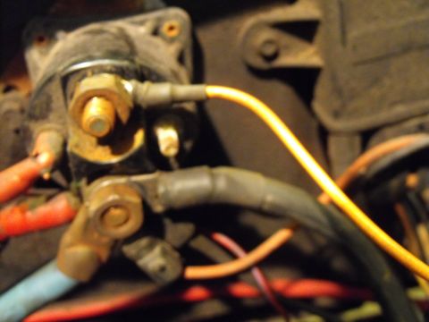 1986 Ford Bronco - There's the new orange 16 gauge signal wire we ran from the new starter's small stud. Notice it's nutted to the upper stud and ready to sen…