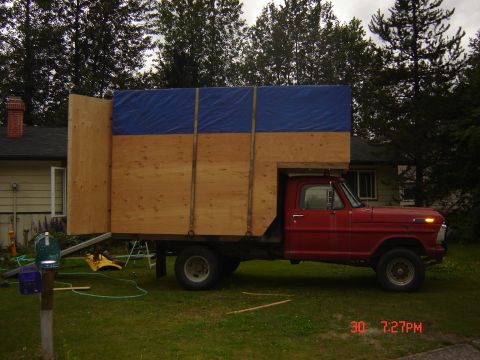 1972 Ford F-250 - Big Red before the rebuild . I was moving an couldn't afford a uhaul so I made my own!