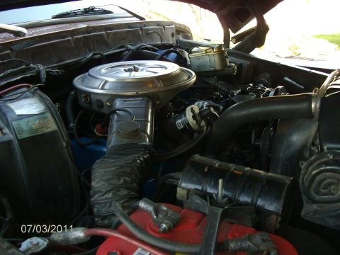 1979 Ford F-150 - Close-up view of the engine compartment, showing various components and hoses.