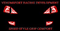 1999 Ford Taurus - Logo for Venomsport Racing Development, stylized red eyes and text.