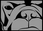 1996 Ford Bronco - A graphic representation of a dog's face is presented in monochrome.