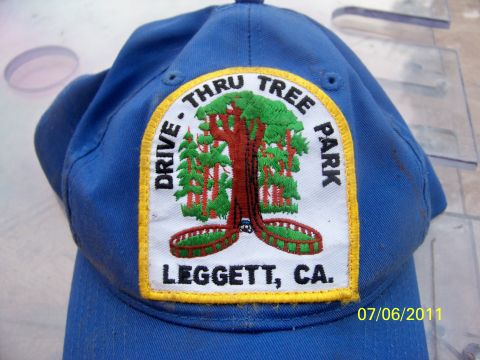 1989 Ford Bronco - A blue baseball cap features a patch for the Drive-Thru Tree Park in Leggett, CA, with a date stamp of 07/06/2011.