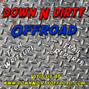 1995 Ford Bronco - Diamond plate texture with "DOWN N DIRTY OFFROAD" and website information.