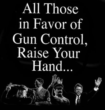 1995 Ford Bronco - A collage of historical figures, including Hitler, Stalin, and Bill Clinton, are depicted raising their hands under text related to gun con…