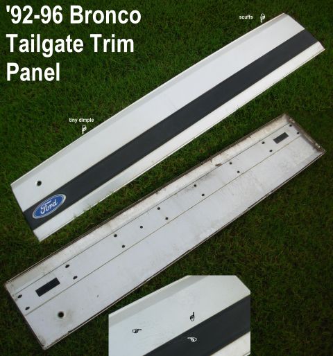 1983 Ford Bronco - '92-96 Bronco Tailgate Trim Panel (F2TZ98425A34A) IF THE IMAGE IS TOO SMALL, click it. The dimple is too shallow to show, even on a closeup…