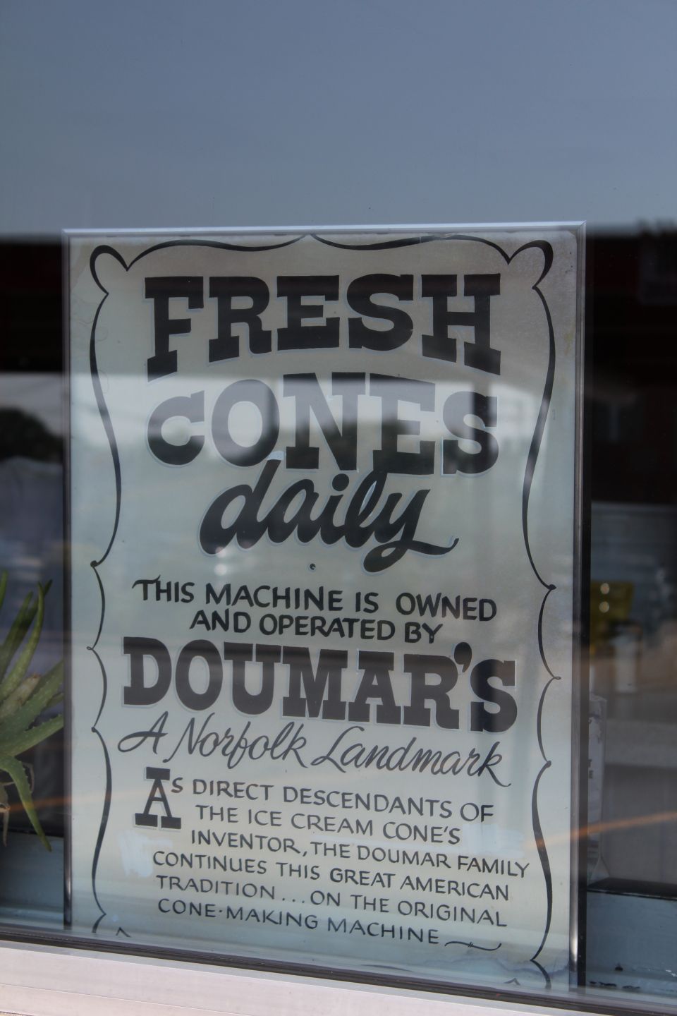 Sign for Doumar's ice cream cones, a Norfolk landmark