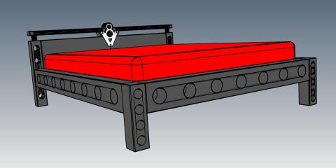 1973 Ford Ranchero - 3D render of a fabricated metal bed frame, not a vehicle technical document.