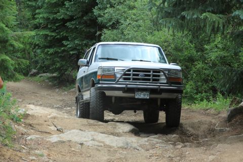 1996 Ford Bronco - This 1996 Ford Bronco navigates a challenging rocky trail.