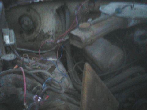 1988 Ford Bronco - The engine bay is filled with a complex network of wires and hoses, obscuring most of the engine components.